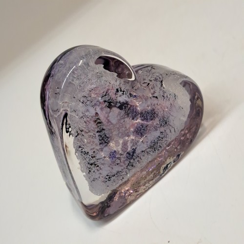DB-1001 Heart, Blown Glass Paperweight Purple $52 at Hunter Wolff Gallery